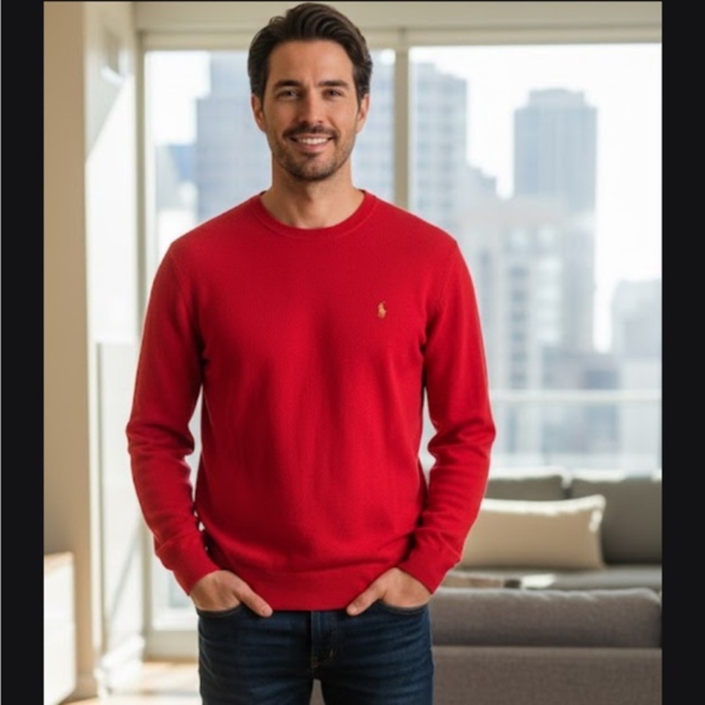 Polo by Ralph Lauren Vibrant Red Crewneck Sweater
